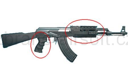 Tla zbran G&P speciln kovov set pedku pro AK47