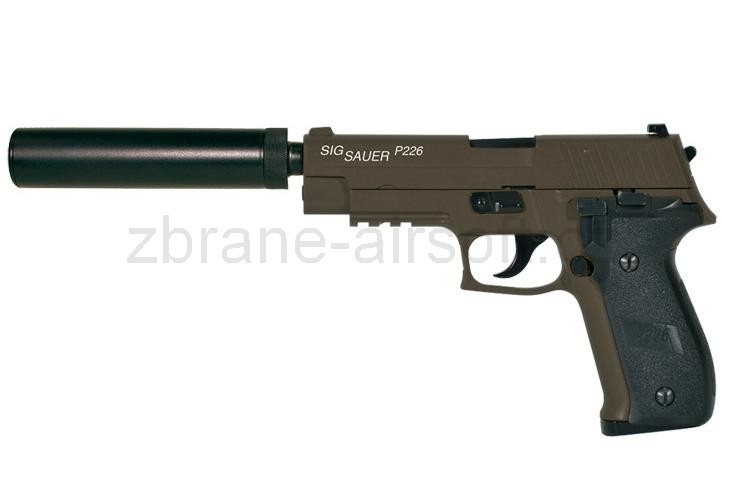 pistole CyberGun Sig Sauer P226 OD s tlumiem celokov